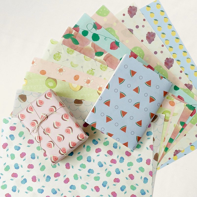 // A4 12张套组 // 时令水果设计纸 - 包装材料 - 纸 多色