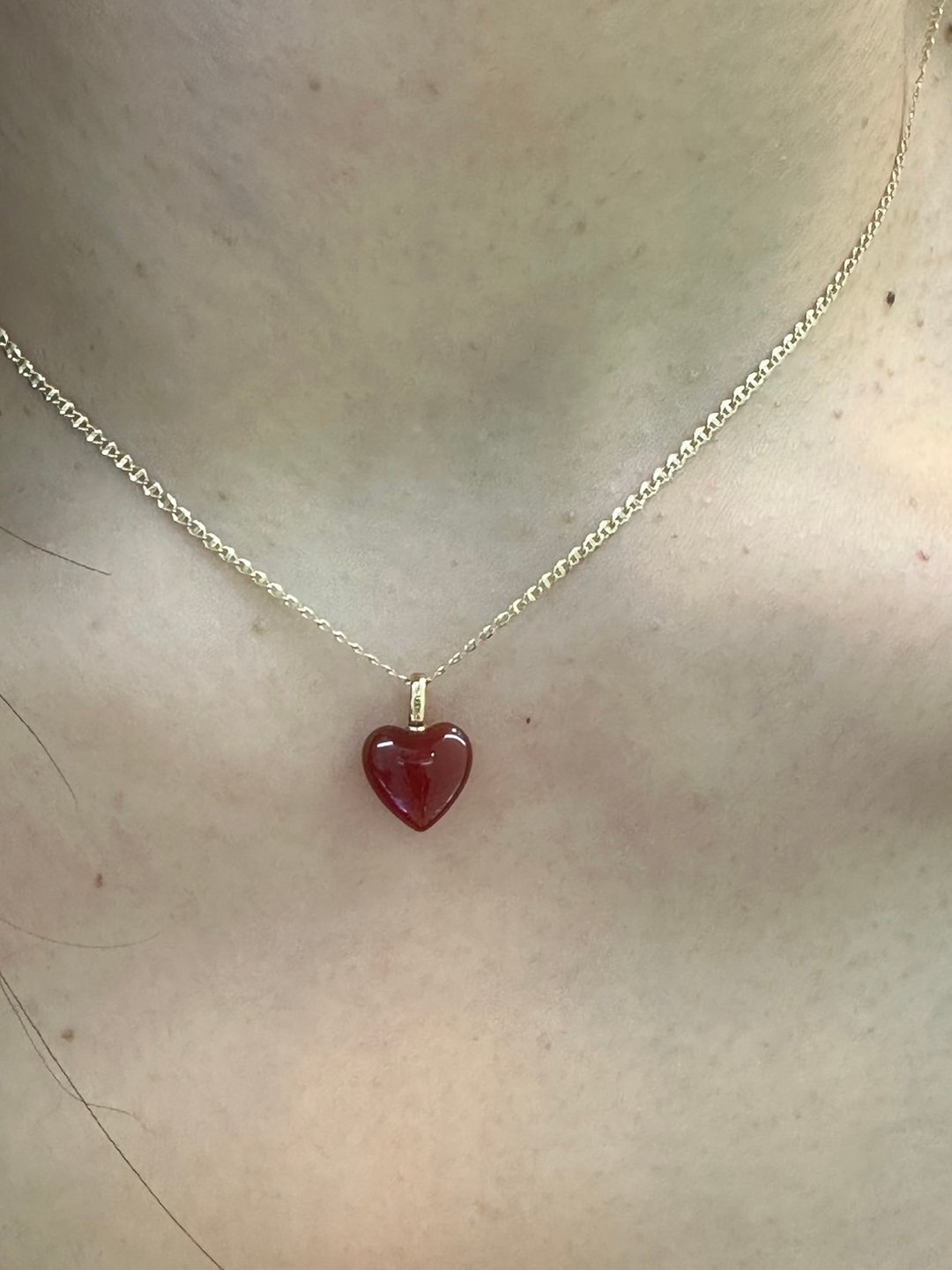 14K 红玉髓项链 _40cm - 项链 - 贵金属 金色