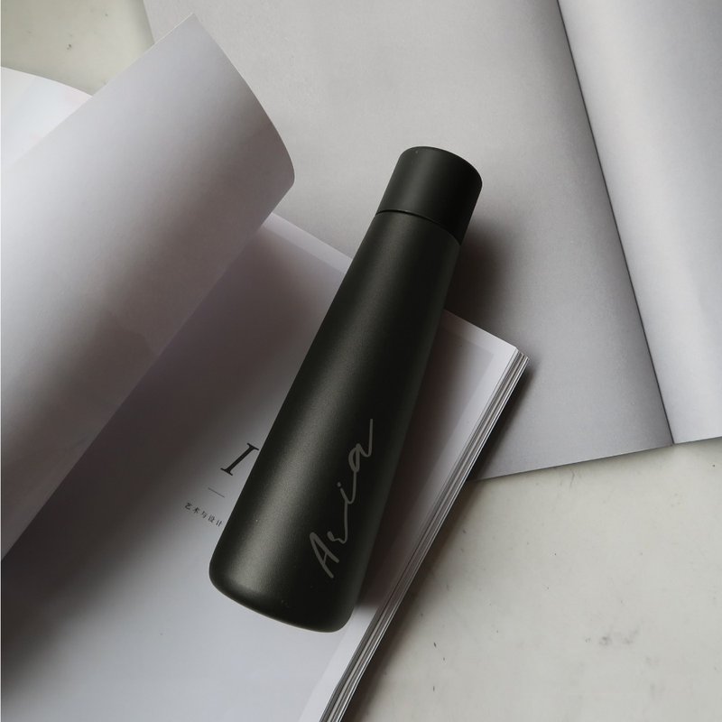 【定制化礼物】情人节礼物 清新简约 400ml 定制化英文名 保温瓶 - 茶具/茶杯 - 不锈钢 黑色