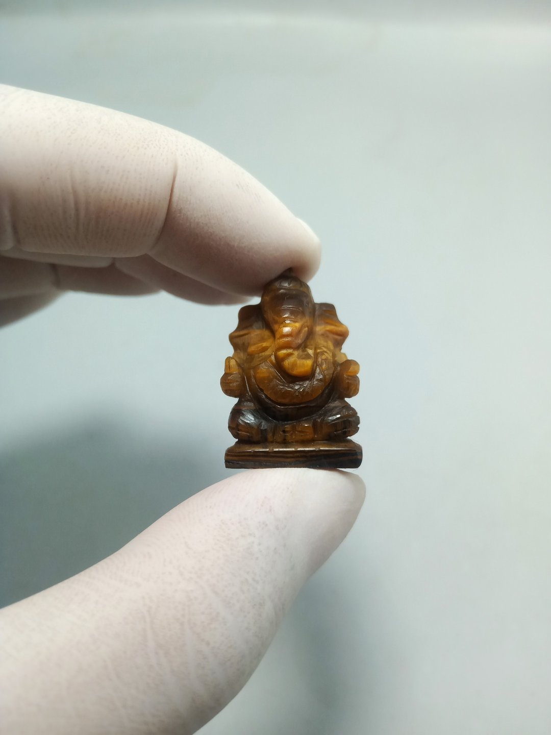 27 毫米手工雕刻虎眼石甘尼萨雕像 100% 正宗天然石材 - 其他 - 石头 