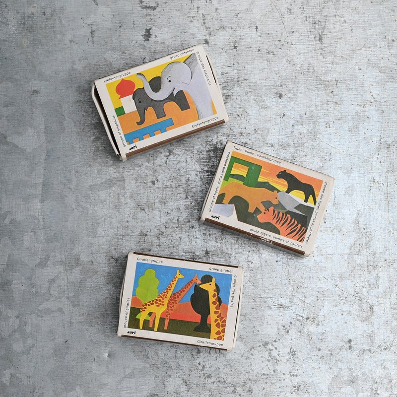 Vintage 古董袖珍动物积木盒玩 / Vintage 古着 - 其他 - 木头 多色