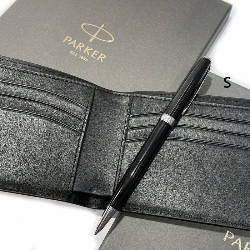 PARKER 商籁系列 丽雅黑白夹原子笔 短夹礼盒 - 圆珠笔/中性笔 - 其他金属 黑色