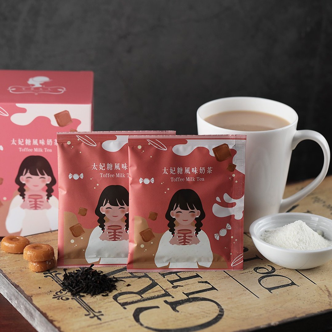 太妃糖风味奶茶(7入/盒)│茶包+奶粉·口感滑顺·香浓甜蜜 - 茶 - 其他材质 卡其色