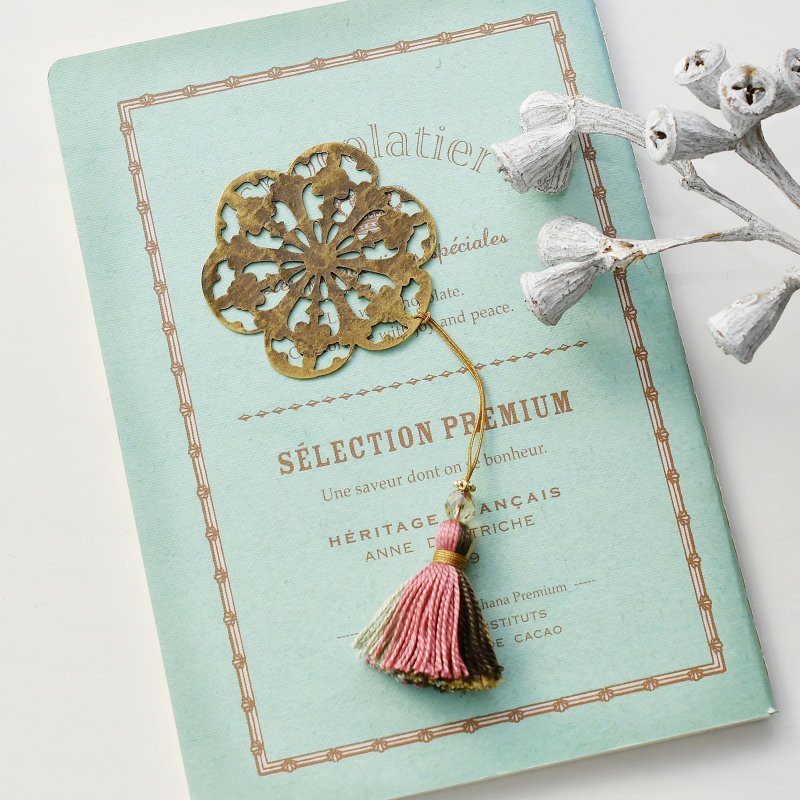 带有流苏的书签／粉色 - 书签 - 其他材质 粉红色