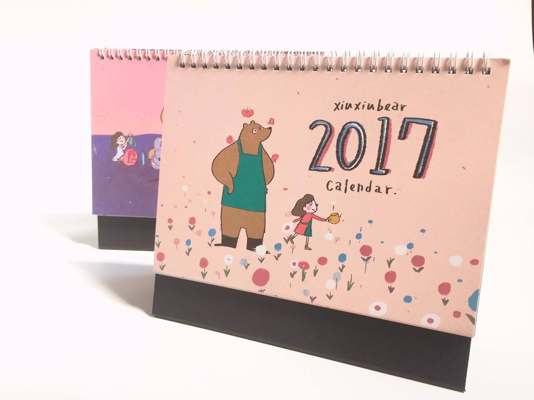 （年中出清）2017年桌历　与咻咻熊的“No date no day” - 年历/台历 - 纸 多色