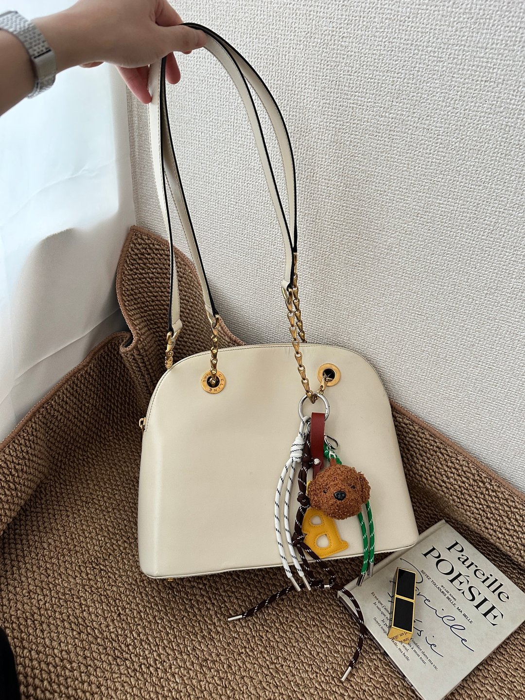 中古包 Celine 思琳 鱼骨链肩背包 - 手提包/手提袋 - 真皮 白色