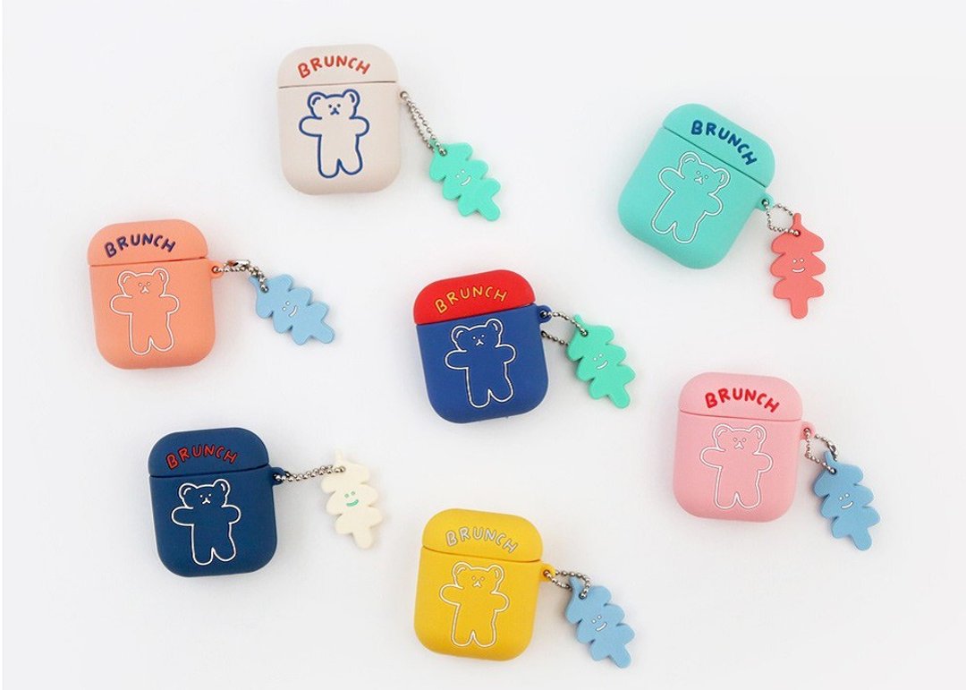 Romane Brunch brother 早午餐兄弟 经典款小熊 Airpods 保护套 - 耳机收纳 - 硅胶 