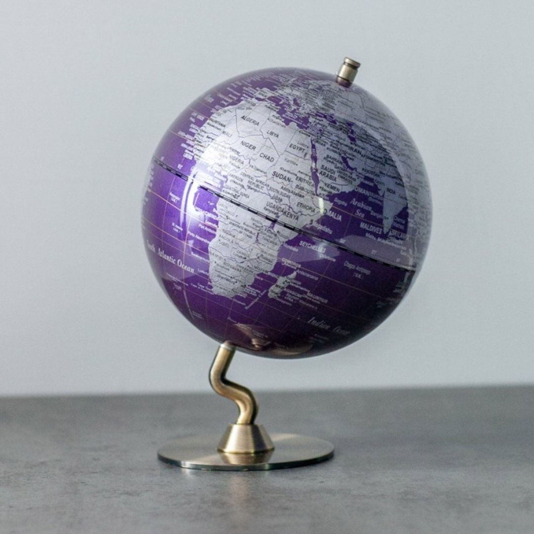 SkyGlobe 5寸深紫色金属底座地球仪(英文版) - 摆饰 - 其他金属 紫色