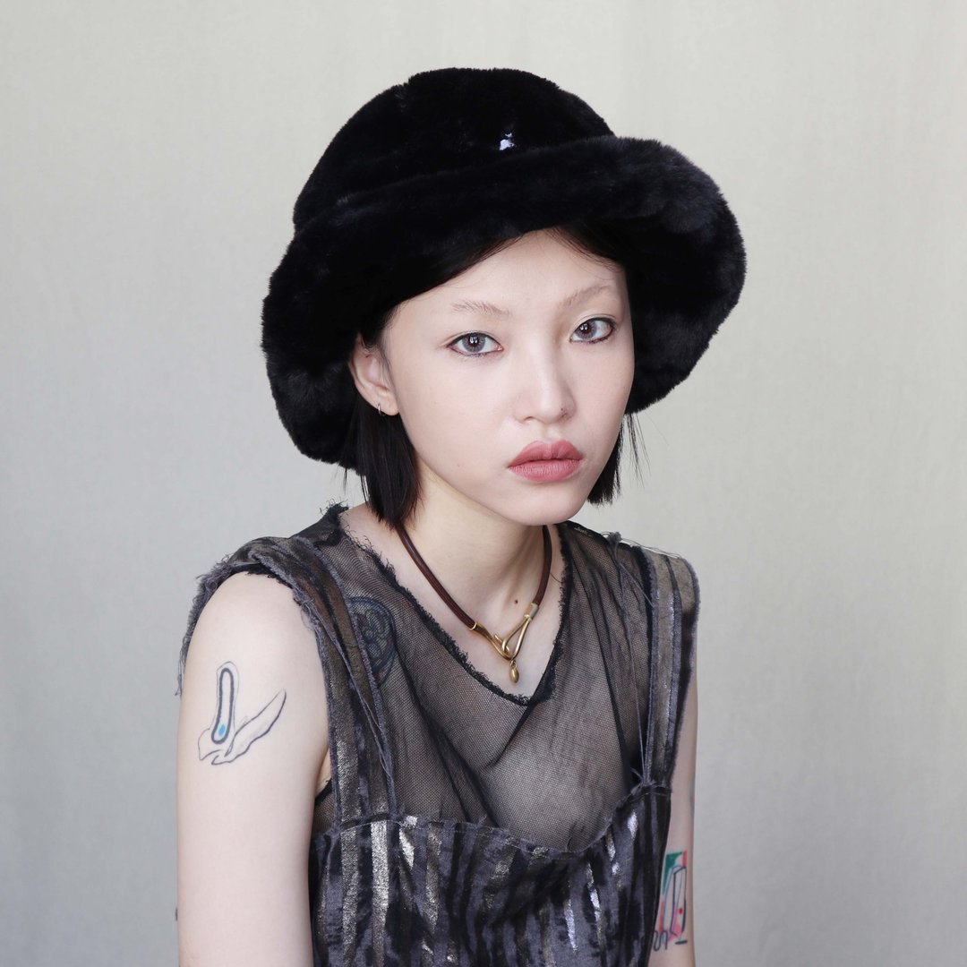 南瓜Vintage。KANGOL Faux Fur Casual 黑色 造型 毛毛帽 - 帽子 - 其他人造纤维 黑色