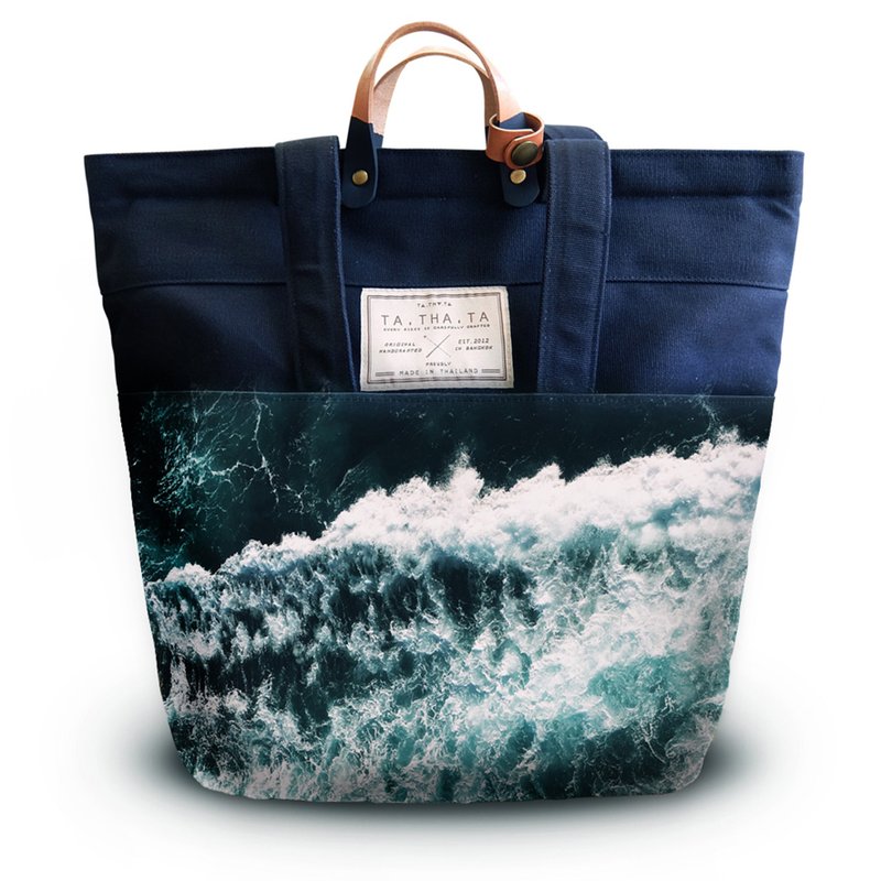 Swift Moby dick backpack : 4 ways bag : backpack, sling bag, tote bag, handbag - 后背包/双肩包 - 棉．麻 蓝色