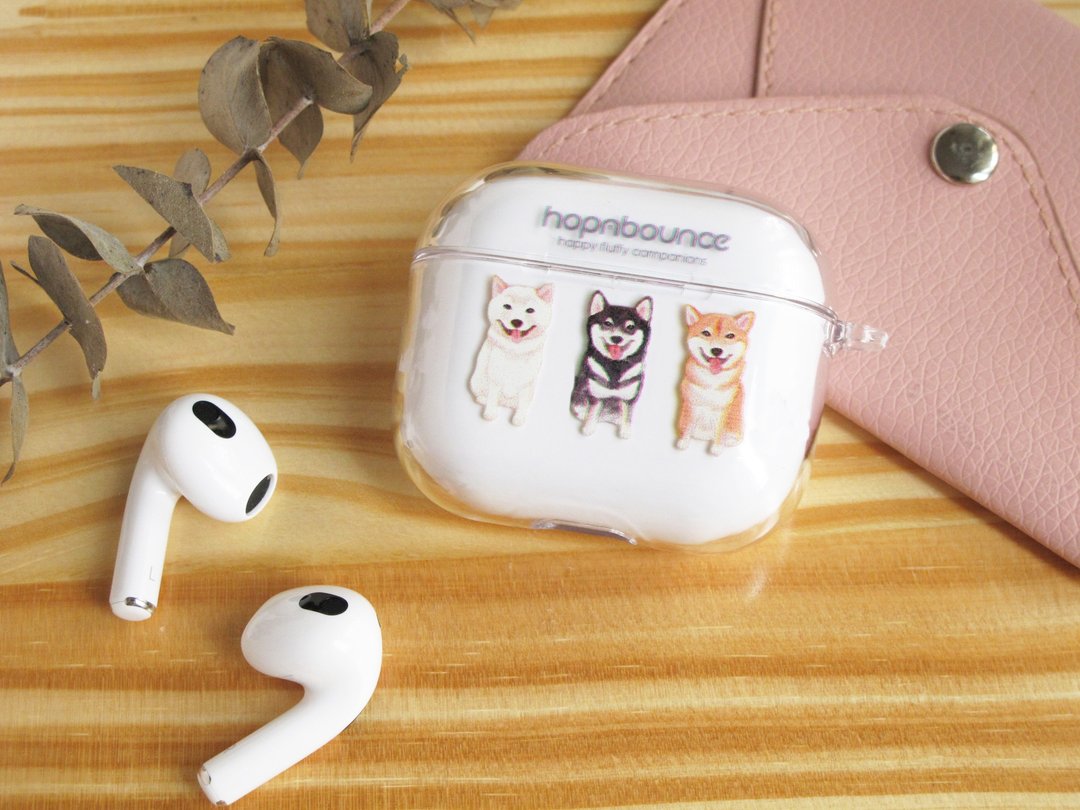 柴犬 透明 AirPods 保护套(硬壳/软壳可选,支持所有 AirPods 型号 - 耳机收纳 - 塑料 透明