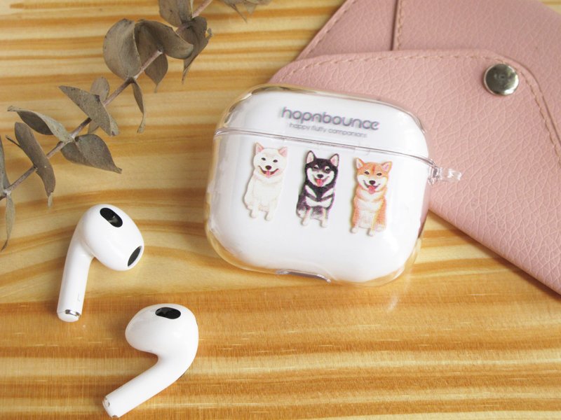 柴犬 透明 AirPods 保护套(硬壳/软壳可选,支持所有 AirPods 型号 - 耳机收纳 - 塑料 透明