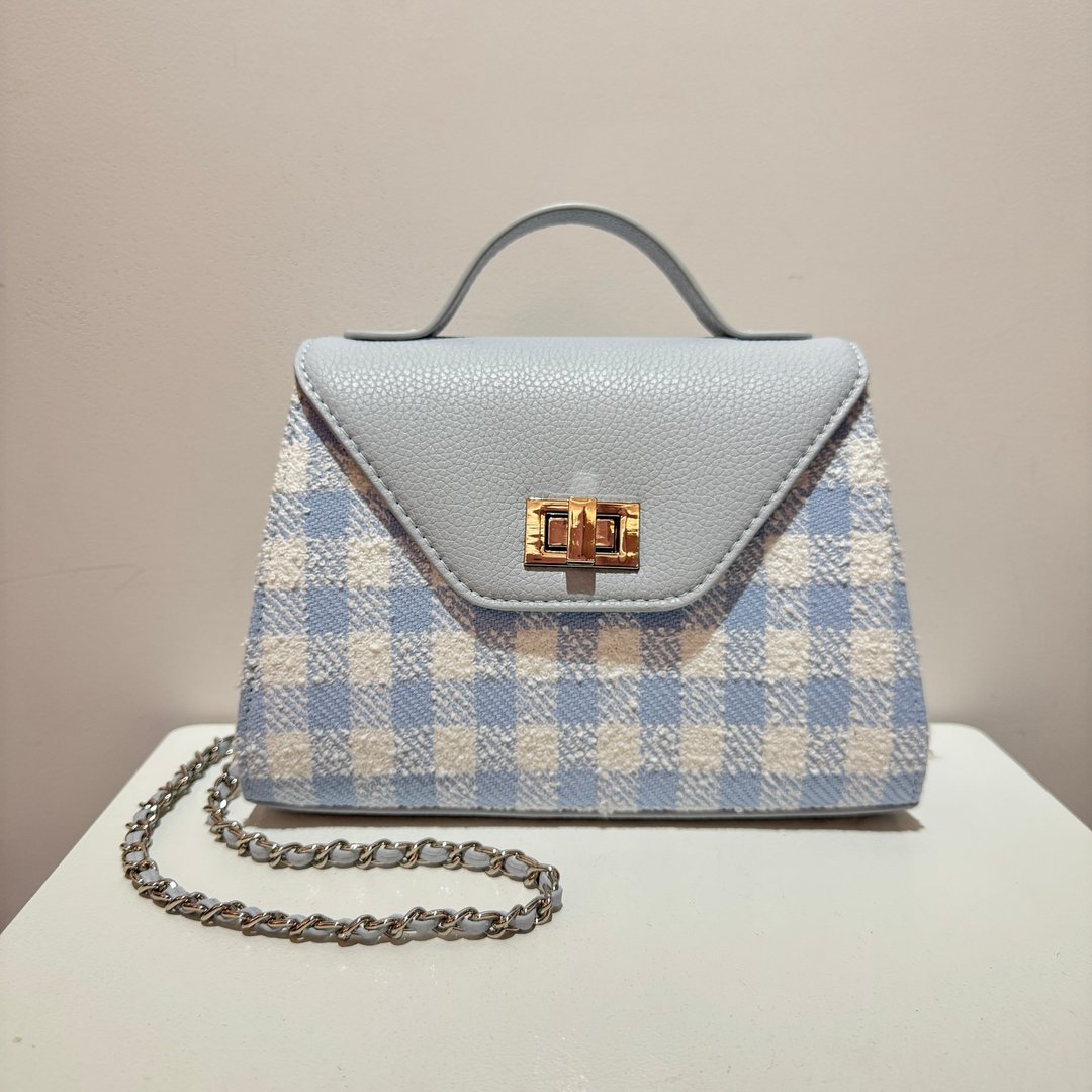 Étoile Élégante 优雅星芒系列—Blue Gingham 晴空初语 - 手提包/手提袋 - 其他人造纤维 蓝色