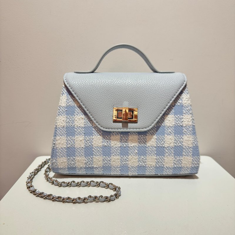 Étoile Élégante 优雅星芒系列—Blue Gingham 晴空初语 - 手提包/手提袋 - 其他人造纤维 蓝色