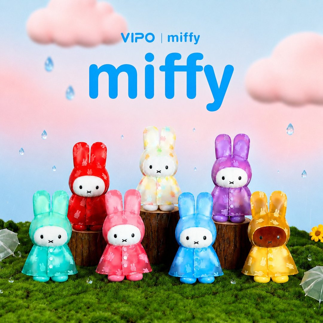 VIPO Miffy 彩色雨衣钥匙扣 (1 箱 6 个不重复) MIF37655-SET6 - 钥匙链/钥匙包 - 棉 