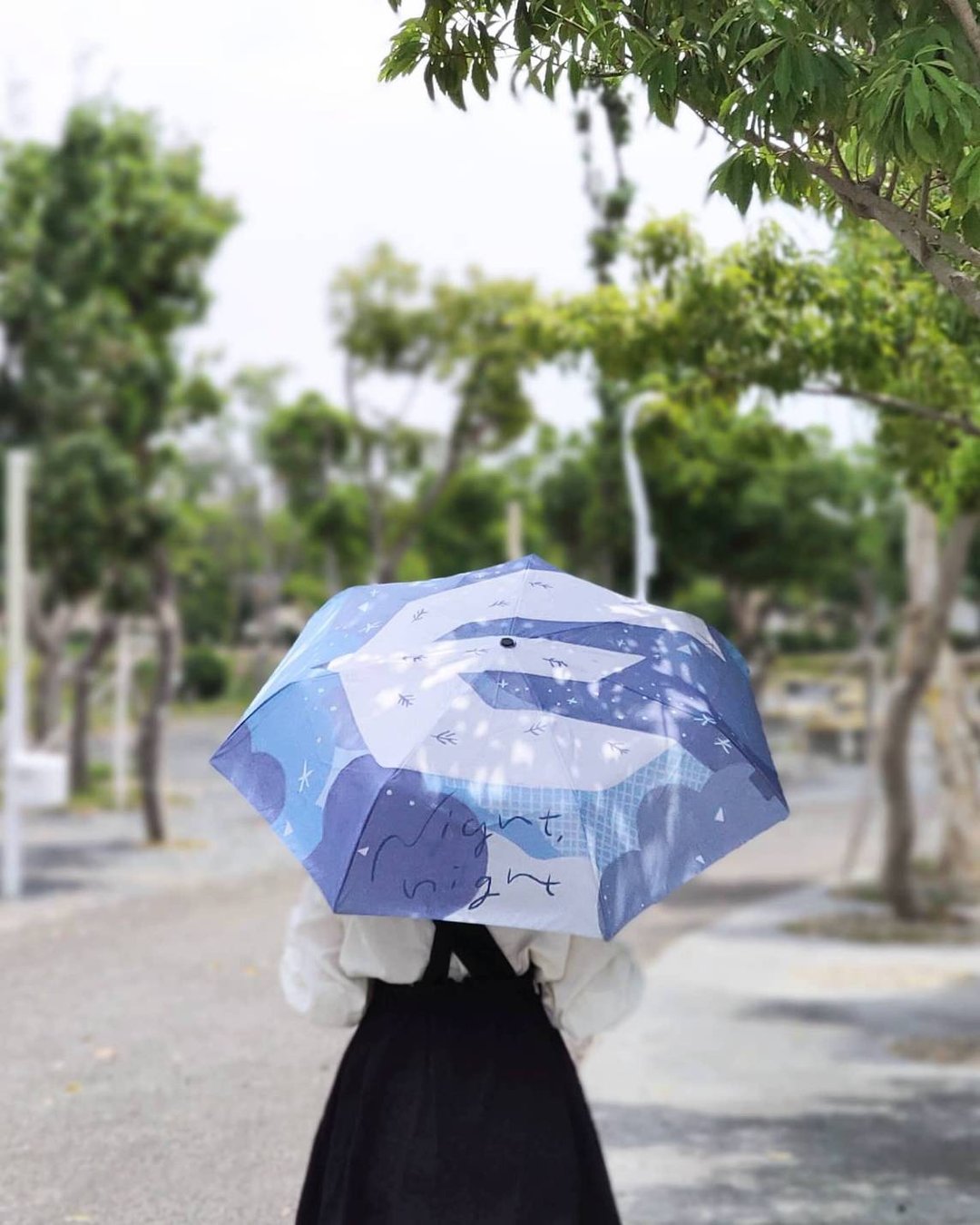 Night night _ 晴雨两用自动折叠伞 - 雨伞/雨衣 - 其他材质 蓝色