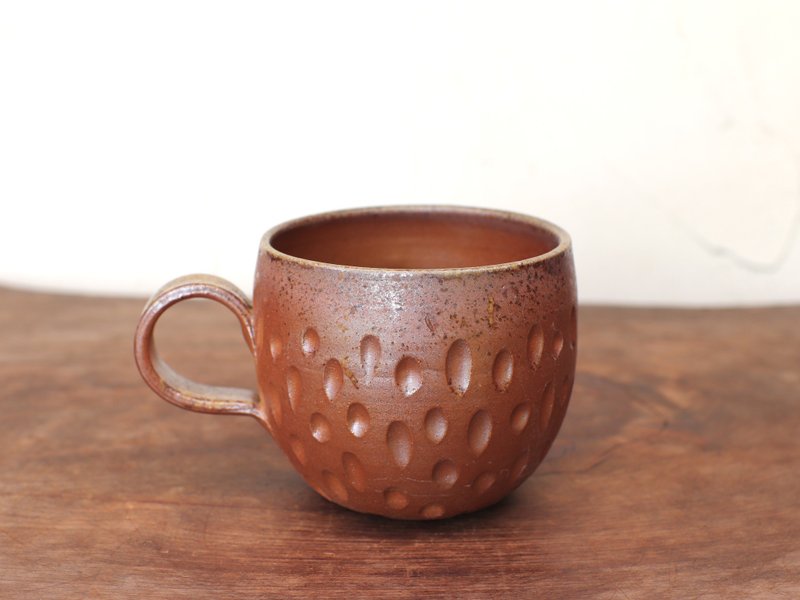 备前烧咖啡杯（圆形）c4-004 - 咖啡杯/马克杯 - 陶 咖啡色
