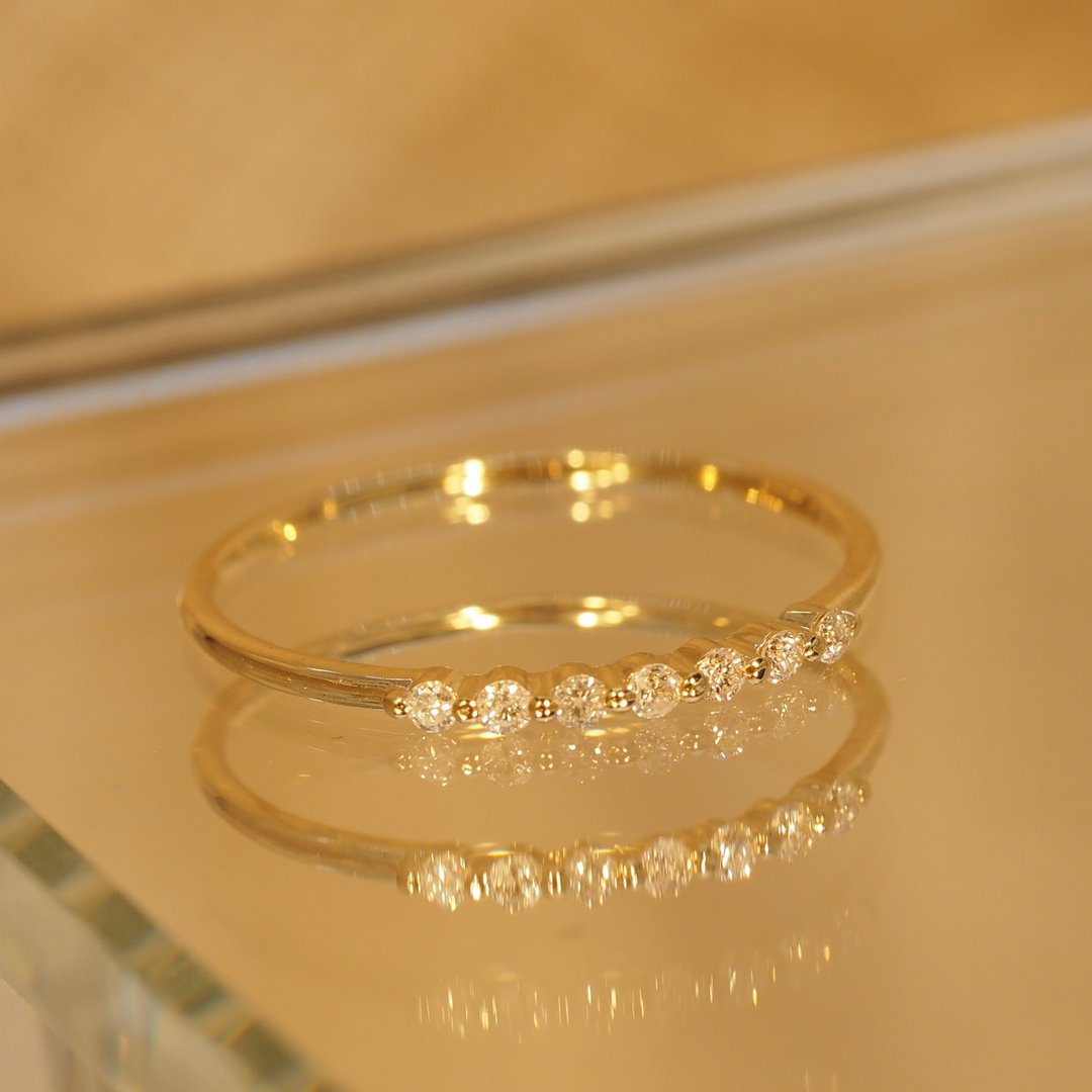18K 金钻石心灵感应超薄戒指 18K Gold Diamond Telepath Ultrathin - 戒指 - 贵金属 