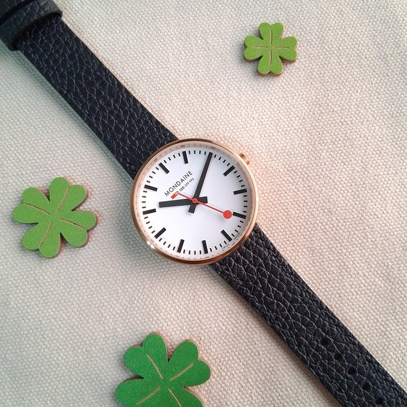 真皮快拆表带 / 手工订制质感 / 黑色 - 表带 - 真皮 