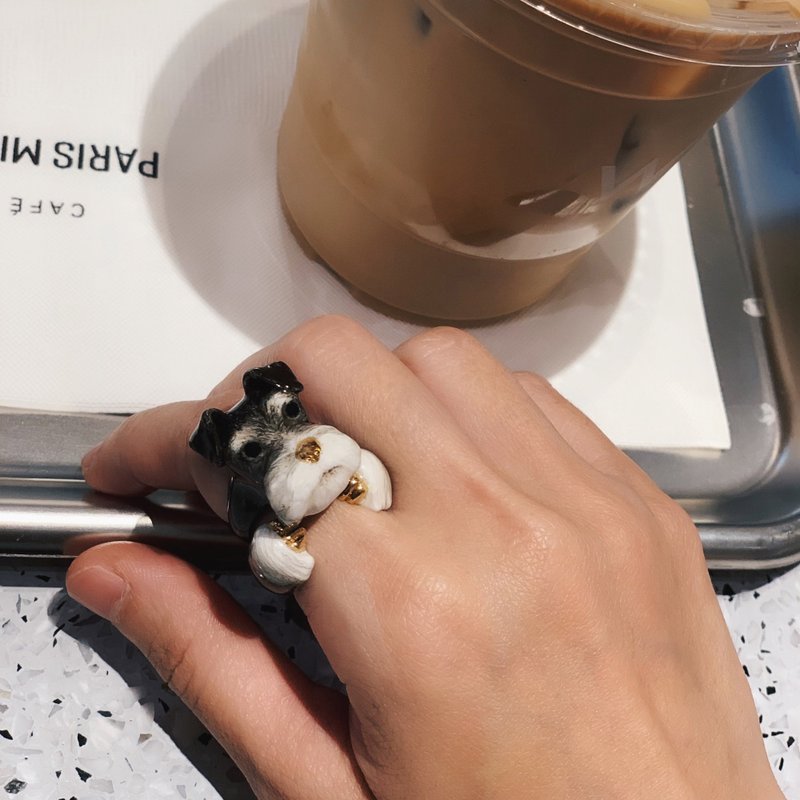 2-Piece Schnauzer Rings. - 戒指 - 其他金属 银色