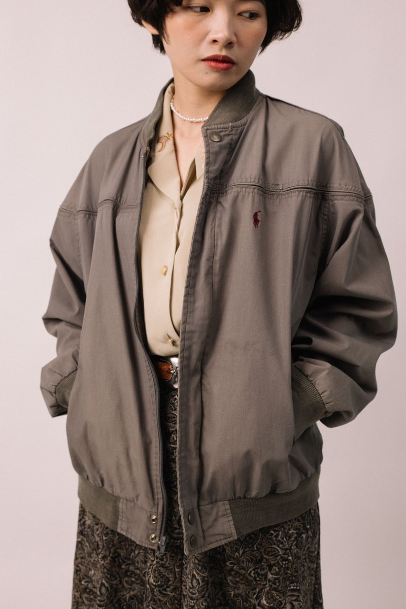 哈灵顿外套/Ralph Lauren Polo/古着【初恋贩卖所】Vintage/E007 - 女装休闲/机能外套 - 棉．麻 