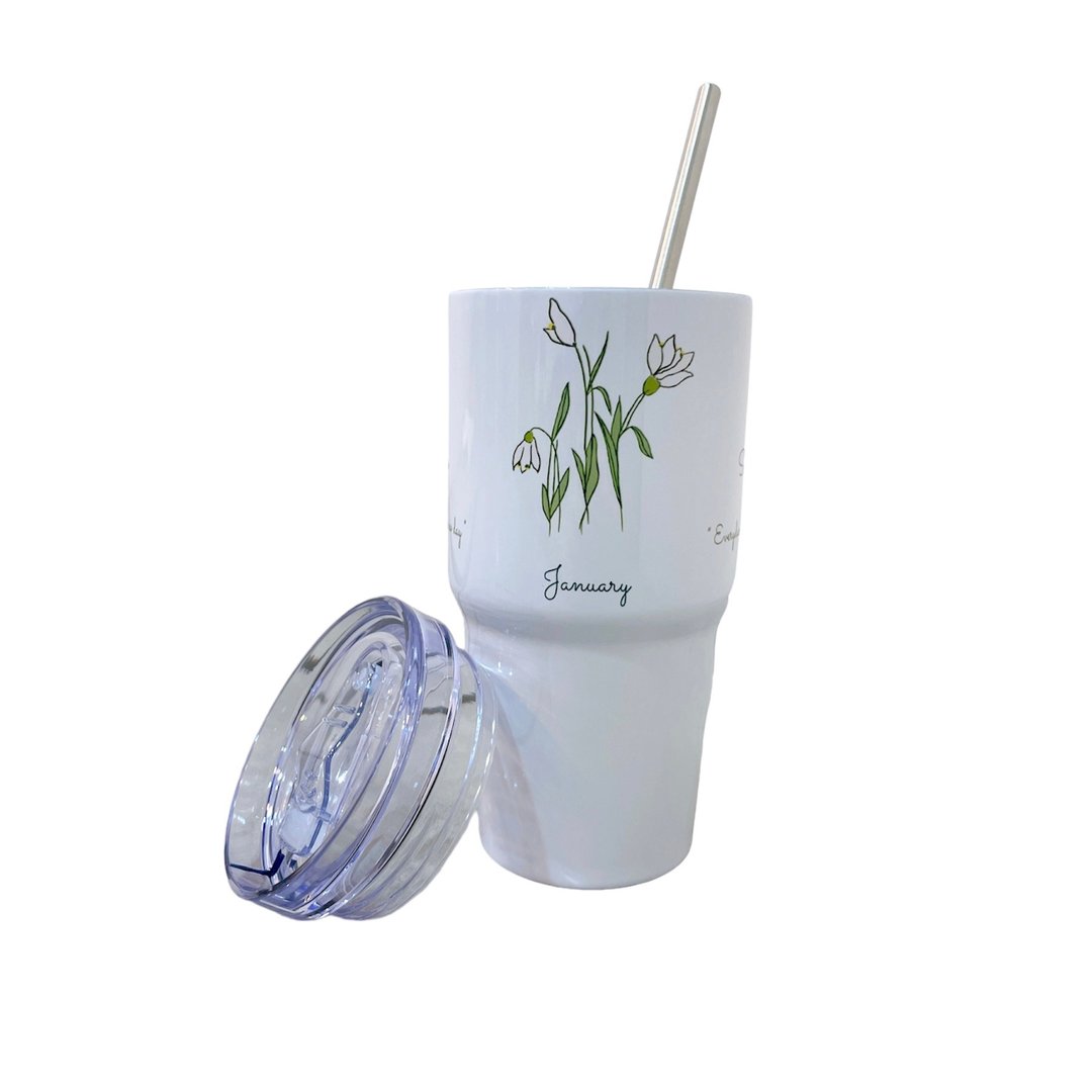 600ml 季节花不锈钢随行杯 1至4月 - 保温瓶/保温杯 - 不锈钢 多色