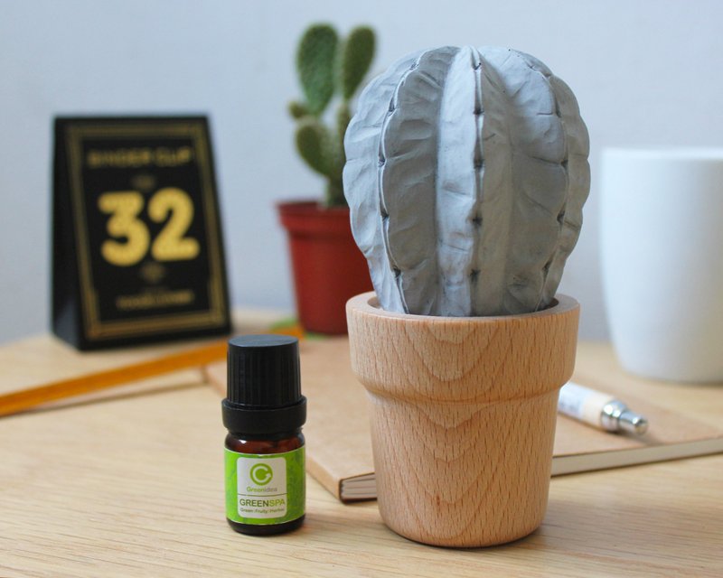 水泥仙人掌扩香座-恒星　不含香氛 - 香薰/精油/线香 - 水泥 灰色