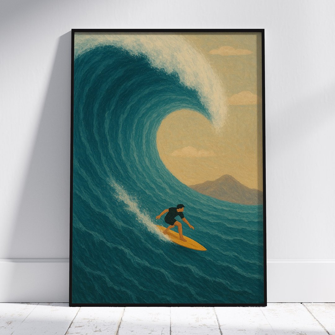 巨浪冲浪插画 海洋冒险风格数码下载装饰艺术 - 电子手绘真人画像/绘画/插画 - 其他材质 