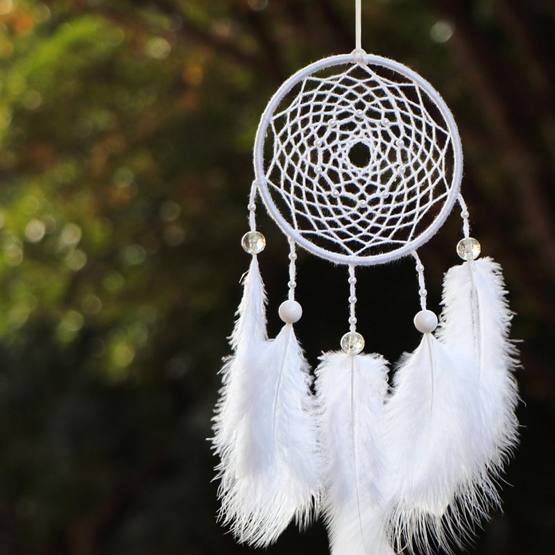 White丨情人送礼 自然纯净捕梦网丨挂饰-雪片白 - 吊饰 - 其他材质 白色