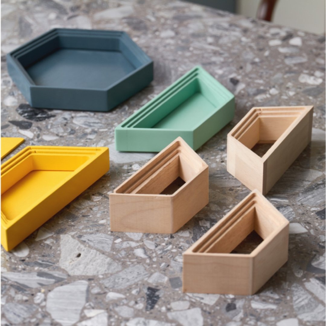 MoMA Honeycomb Stacking Boxes 收纳盒 饰品盒 暖色 - 收纳用品 - 木头 多色