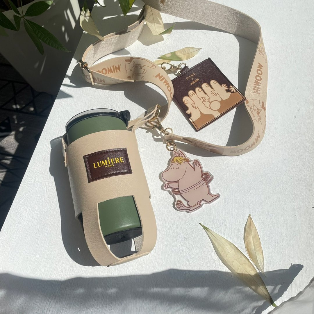 【Pinkoi x Moomin】限量 水壶袋 侧背 多功能专属环保杯袋-3件组 - 侧背包/斜挎包 - 塑料 多色