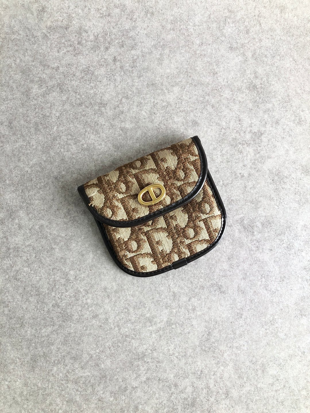 【日本直运，铭牌二手包装】Christian Dior Christian Dior Trotter 零钱包棕Logo提花老款g6hi7g - 零钱包 - 棉 咖啡色