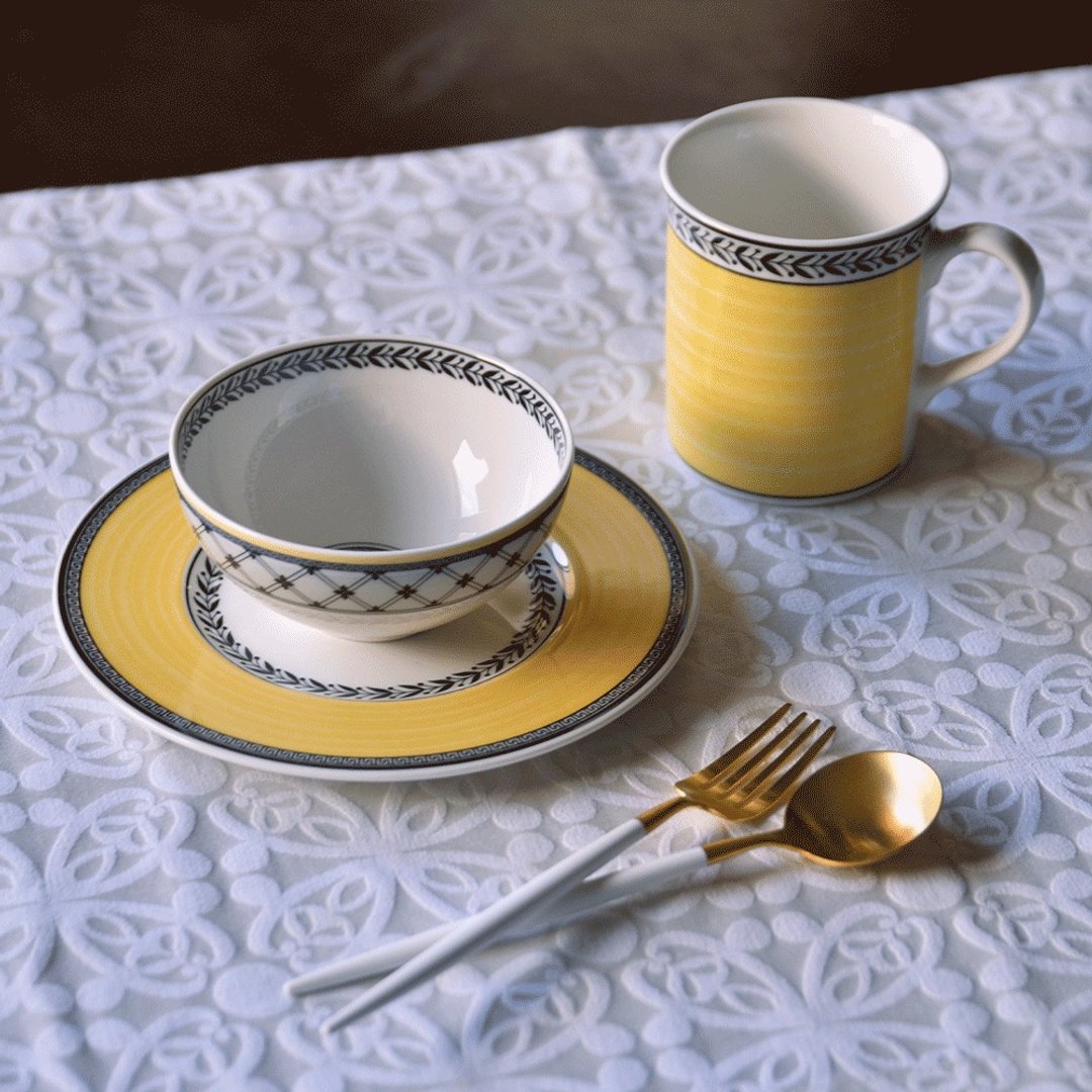 德国 Villeroy&Boch 奥顿系列 - 杯盘 3 件礼盒组 - 盘子/餐盘/盘架 - 瓷 黄色