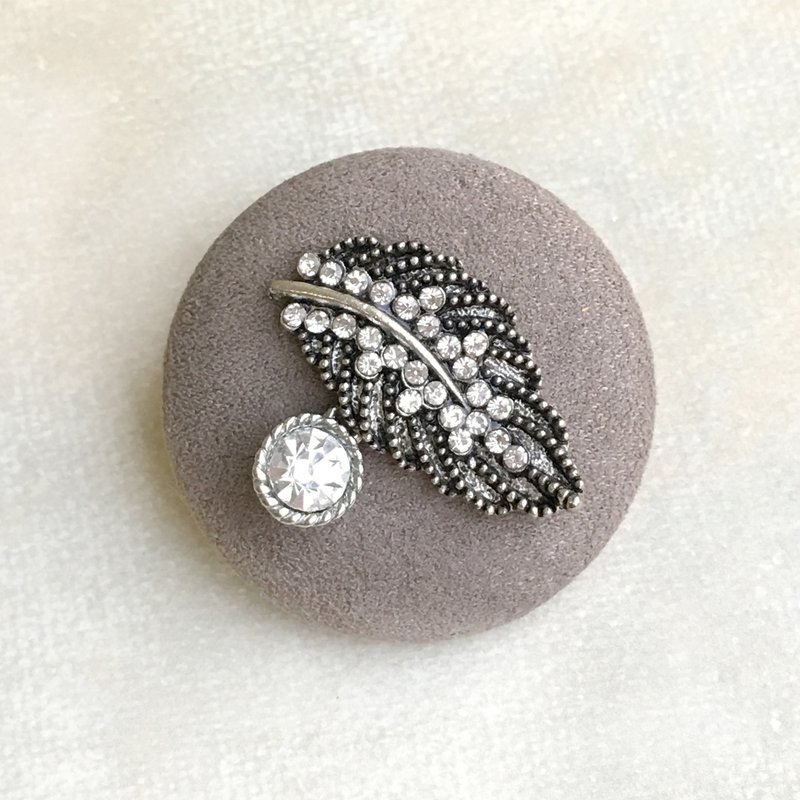 复古系列胸针帽针 | 古典羽毛钻饰 | 交换礼物 - 胸针 - 其他金属 银色