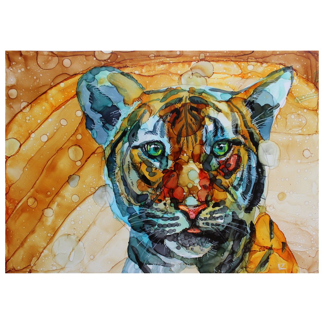 猫的肖像画小猫手绘挂在墙上的幸运猫 - 墙贴/壁贴 - 其他材质 橘色