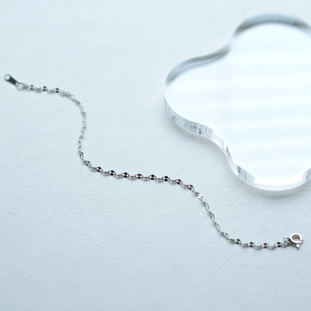 Petal chain bracelet Silver 925 - 手链/手环 - 其他金属 银色