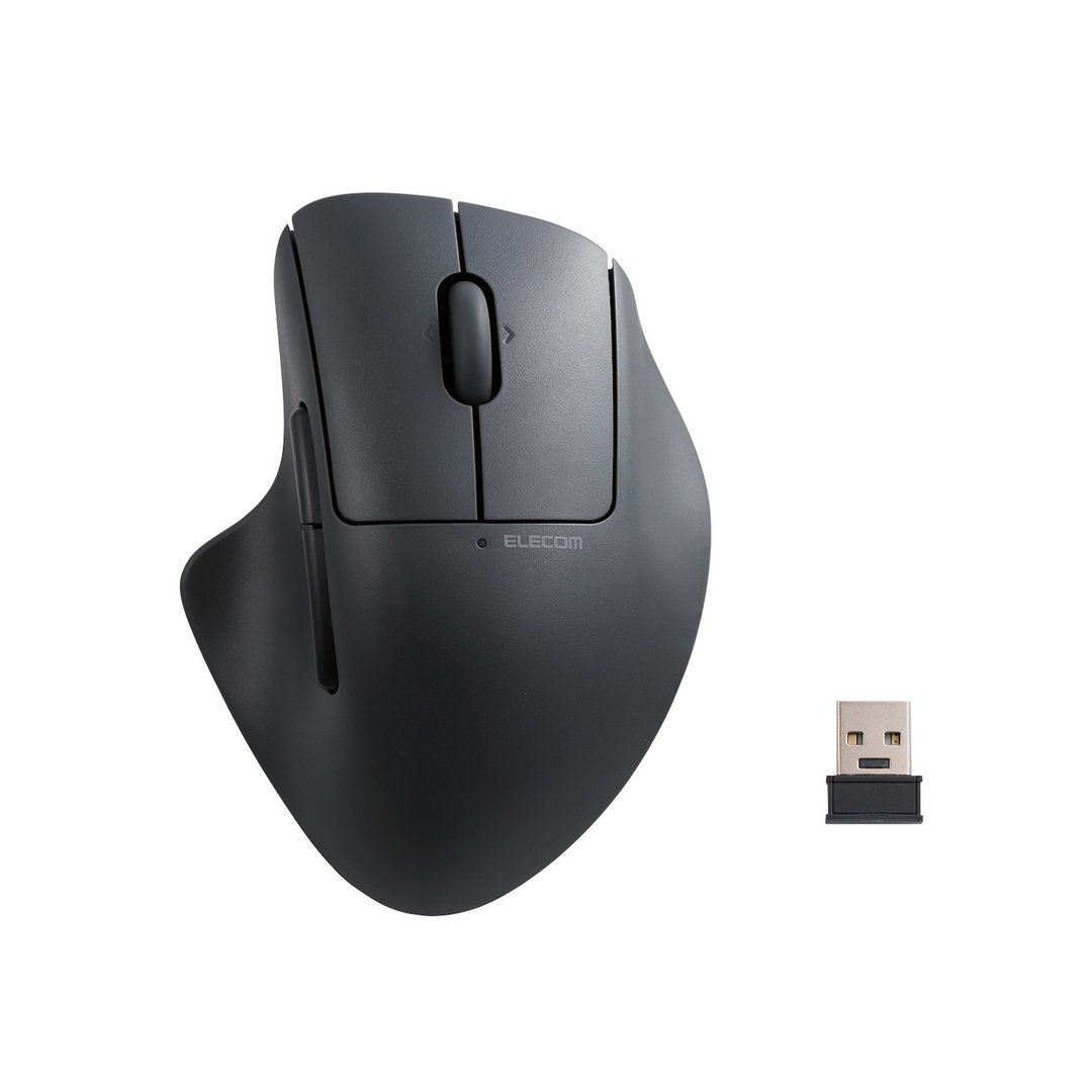 ELECOM Shellpha 静音双模人体工学 5 键鼠标-黑 S - 电脑配件 - 其他材质 黑色