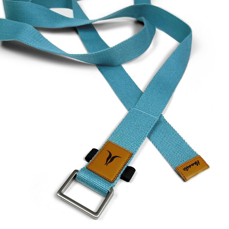 【NAMASTE】Yoga Strap 瑜珈绳240cm(宽4cm) - 湖水蓝 - 运动/健身用品 - 棉．麻 蓝色