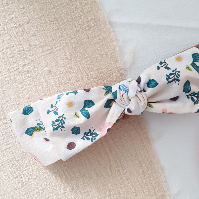 剪不断理还乱 韩国布 蝴蝶结发带 - 发带/发箍 - 棉．麻 黄色