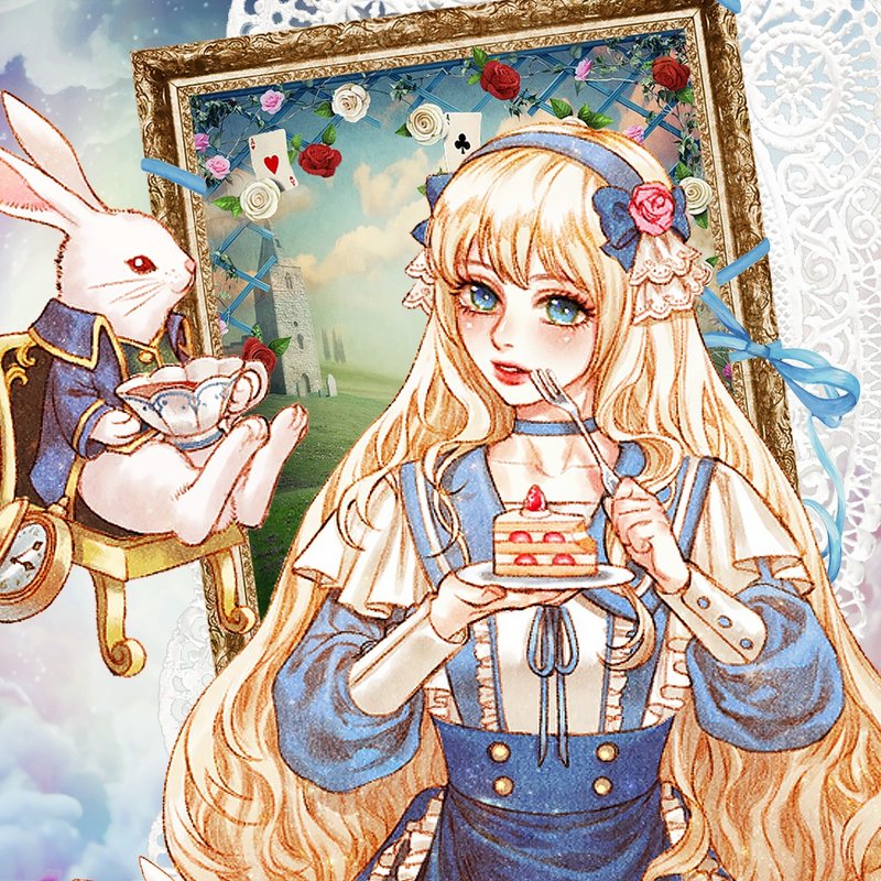 Alice in wonderland (Sitting ver) sticker (8color) - 贴纸 - 纸 