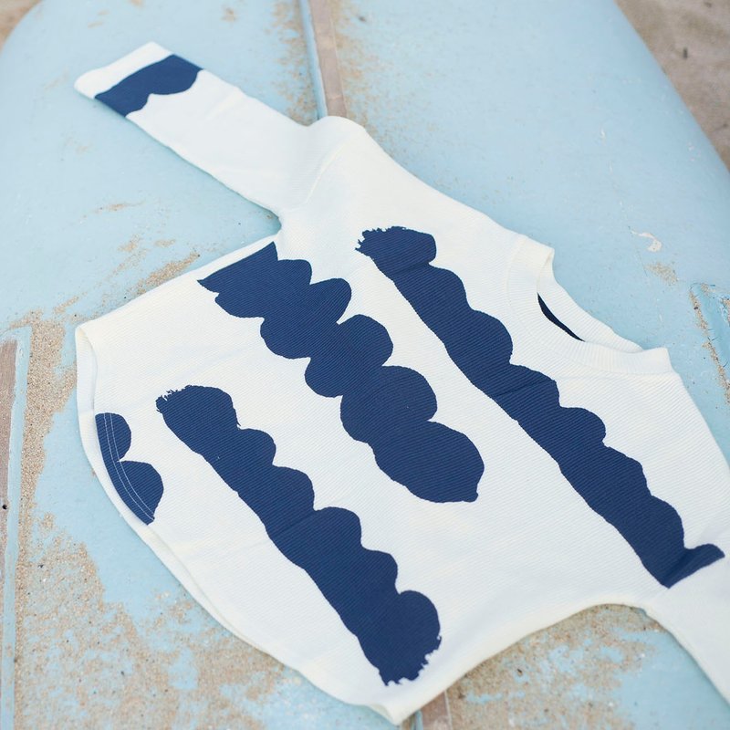 印花长袖纯棉上衣 - 女装上衣 - 棉．麻 白色