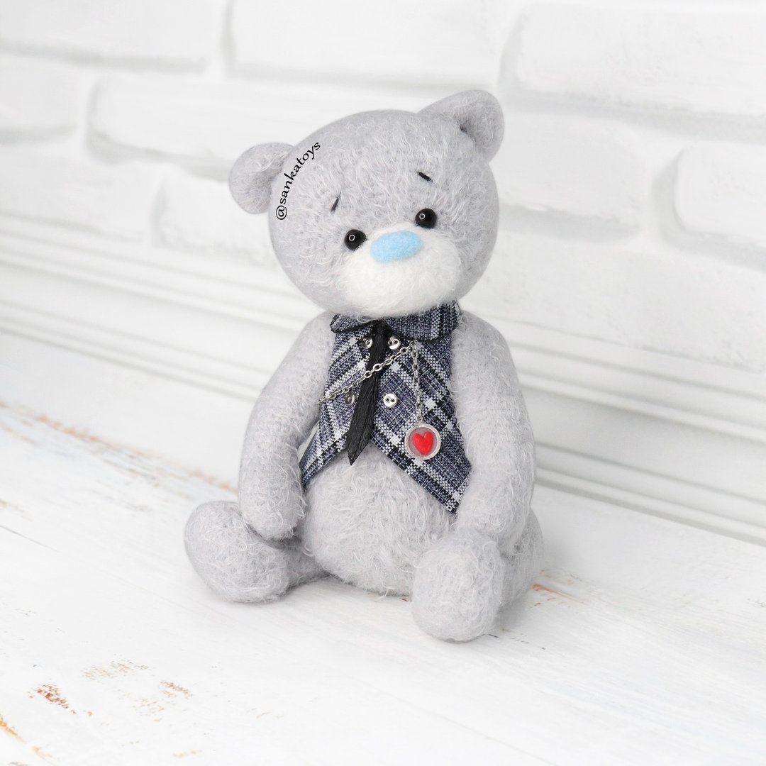Crochet pattern Teddy stylish Valentine, PDF Digital Download, DIY bear tutorial - 手工艺教程/工具书 - 其他材质 