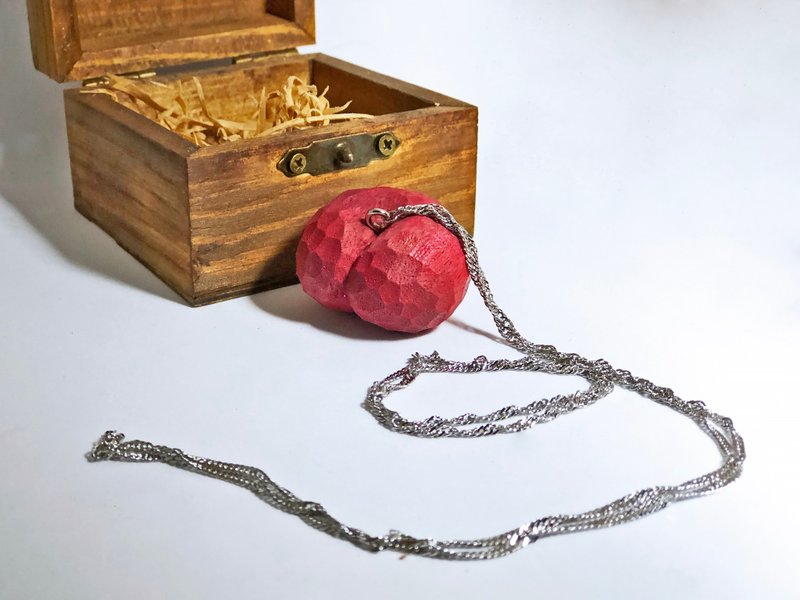 *李*尚往来项链【木盒款】--木刻--纯手工--手作--桃红色紫色 - 项链 - 木头 紫色