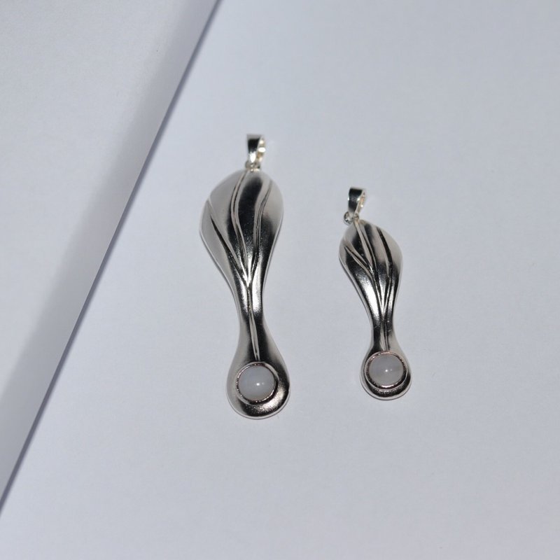 999纯银 飞行种子坠 - 项链 - 纯银 银色