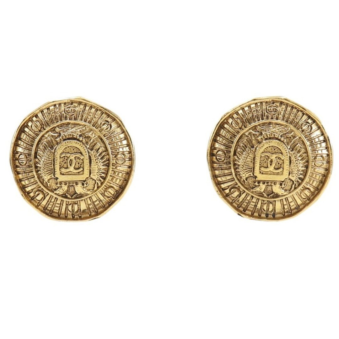 【日本直送】香奈儿 CHANEL 双C Logo 耳环 古董 镀金 约 23.2g 女仕 【二手品】 - 耳环/耳夹 - 其他金属 金色