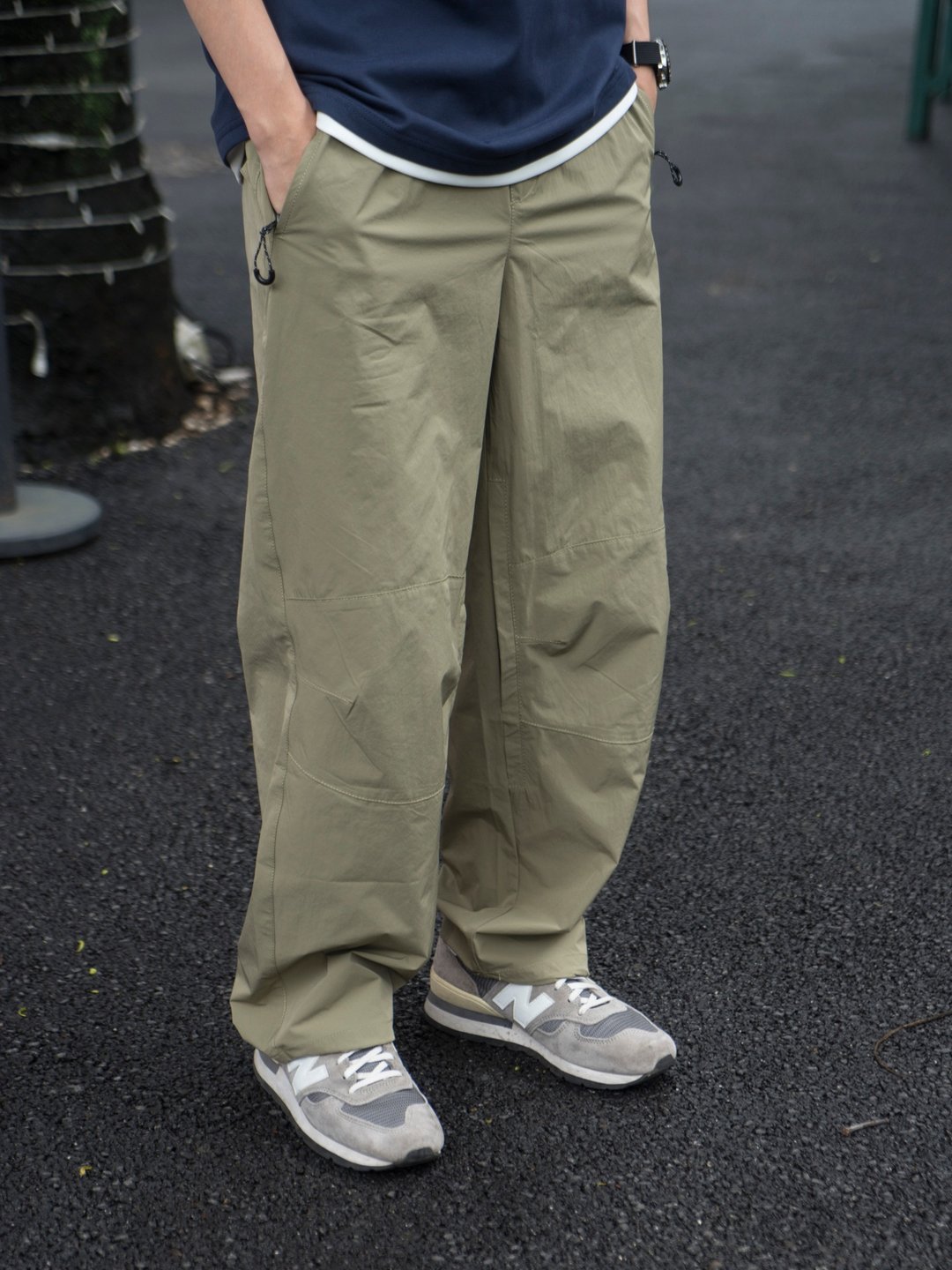 PANTS 戶外透氣速乾長褲 夏季寬鬆直筒舒適立體剪裁褲男 真清涼 - 男士长裤 - 聚酯纤维 多色