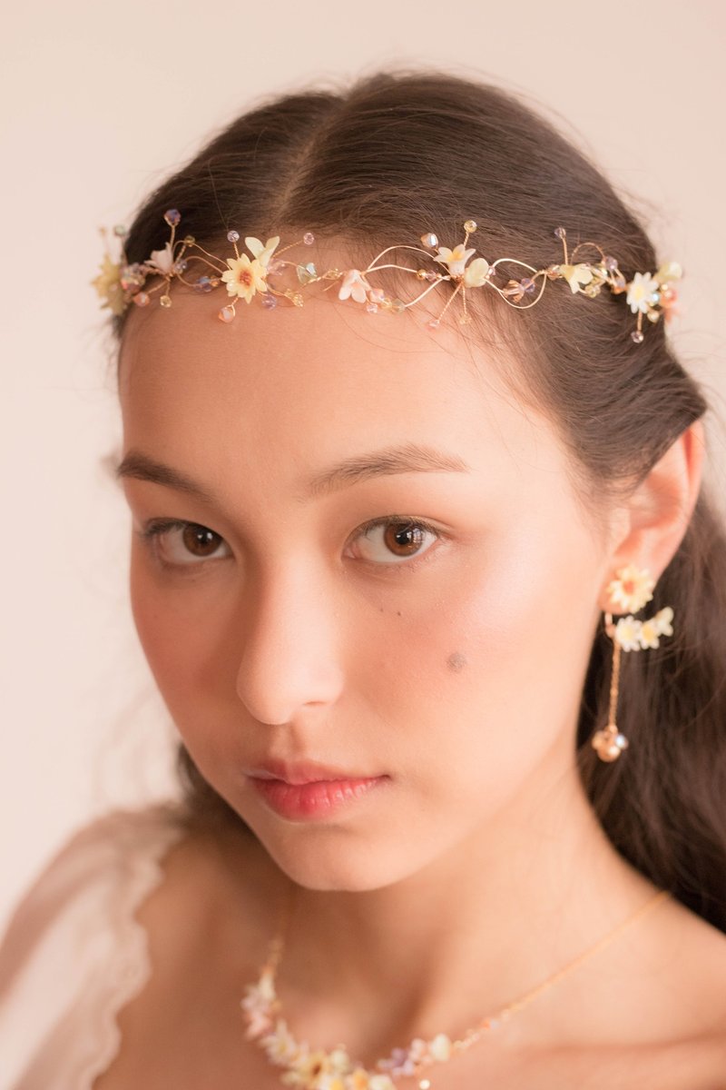 SUNSHOWER : 蔓藤花圈发带 - Pamycarie 手工制作饰品 - 发饰 - 粘土 橘色