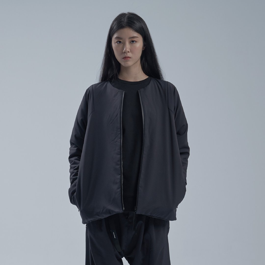 DYCTEAM - SISYPHUS / Collarless Double-sided wear - 女装休闲/机能外套 - 聚酯纤维 黑色
