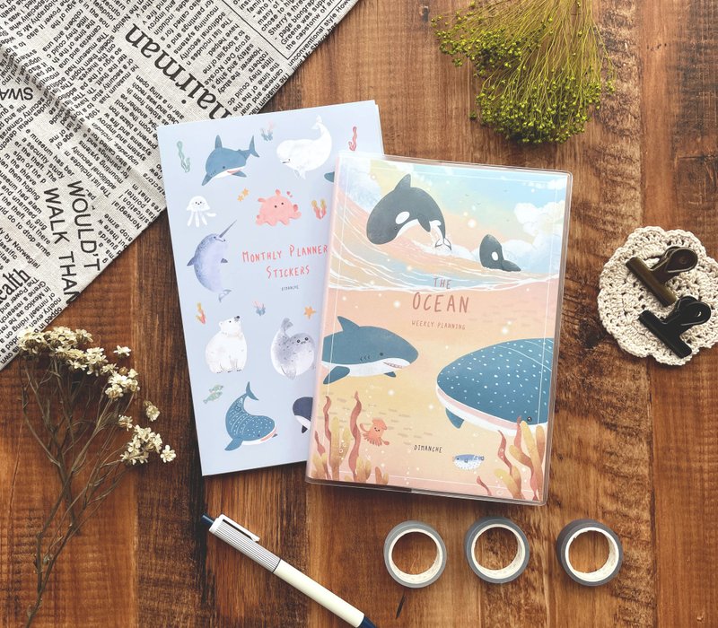 迪梦奇 The Ocean 周计划手帐套组 v.2 晨海粉 - 笔记本/手帐 - 纸 粉红色