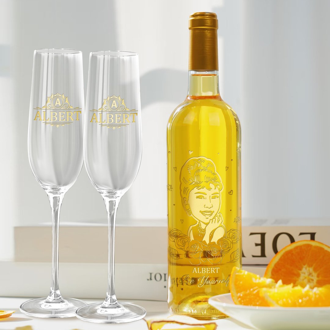 旭金堡贵腐甜白葡萄酒 Château Suduiraut 定制化人像文字雕刻 - 酒类 - 玻璃 